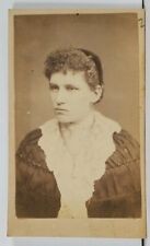 CDV Woman Plain Lady with Kinky Curly Hair c1880s Photo TT06 picture