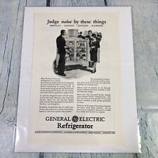 Vtg 1928 General Electric Refrigerator Print Ad Genuine Magazine Advertisement picture