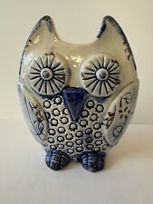 Cobalt Blue & White Large Owl Figurine Ceramic picture