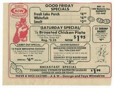 A&W Family Restaurant Easter Marinette Wisconsin 1982 newspaper ad picture
