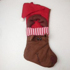 Christmas Eve By Santa's Best Plush Felt Christmas Stocking Reindeer picture