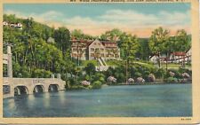 Montreat NC Postcard World Fellowship Building Vintage Linen 1940s Unposted picture