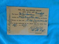 WWII HQ and Service Group APO 500 soldier's pass picture