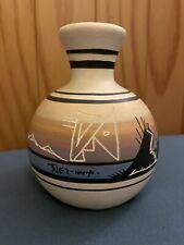 Native American Navajo Pottery Vase Bowl Pot Signed 5.5 Inches Tall picture