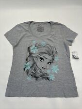 NWT Disney Frozen Elsa Grey Gray T Shirt Womens Sz XL Extra Large picture