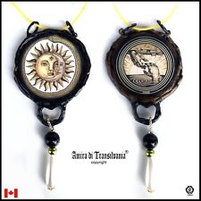 magic talisman jewelry wicca amulet pendant necklace moon sun hand ouroboros bid picture