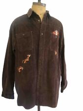 Disney Store Tigger Brown Button Corduroy Shirt  Large  Long Sleeve Vintage picture