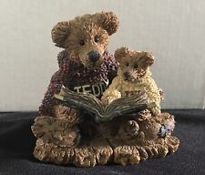 1993 Boyds Bears & Friends Figurine Ted & Teddy Style #2223 Reading Child Dad picture