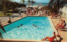 SARASOTA, Florida FL   GULF BEACH HOTEL  Pool~50's Cars  ROADSIDE   Postcard picture