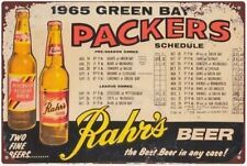 1965 GREEN BAY PACKERS RAHR'S BEER SCHEDULE DISTRESSED SIGN 8