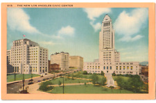 The New Civic Center-Los Angeles, California CA-unposted vintage postcard picture