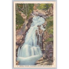 Postcard Crystal Cascade Tuckerman's Ravine White Mountains New Hampshire Linen picture