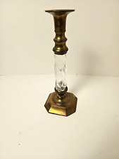 Vintage twisted LUCITE & brass Candle Holder India  10