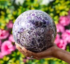 17CM Large Natural Chevron Amethyst Metaphysical Spirit Aura  Stone Sphere Ball picture