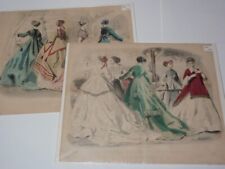 Lot 2 Peterson’s Magazine Colored Fashion Plates: August September 1867 picture