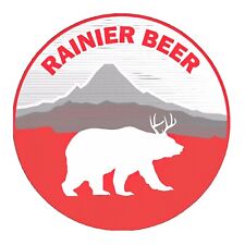 Rainier Beer Bear Sticker Wild Running Can Vitamin R Brewery Classic Seattle WA picture