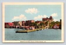 Kenora Waterfront and Dock Ontario Canada Postcard picture