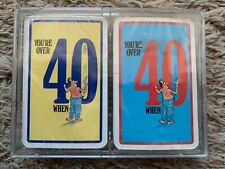 YOU'RE OVER 40 WHEN 2-Deck PLAYING CARDS SET Made in Belgium, BRAND NEW Sealed picture