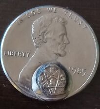 1985 Masonic Pressed Penny - Mason coin token one cent OES Order of Eastern Star picture