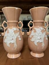 Vintage Weller Cameo Rose Peach Vase 9 Inch picture