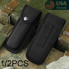 1/2PCS Black Portable Hard Boxed Nylon Belt Sheath For Folding Knife US New picture