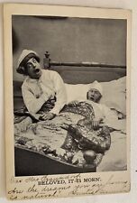 Antique Postcard 1909 Beloved, It Is Morn’ Funny Couple In Nightcaps In Bed picture
