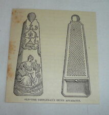 small 1878 magazine engraving ~ OLD-TIME GENTLEMAN'S SNUFF APPARATUS picture