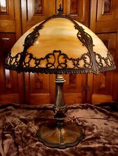 Signed Miller Slag Glass Antique Table Lamp picture
