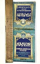 Early Chicago Chinese American Advertising Matchbook Restaurant 1930s Nankin USA picture