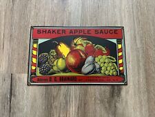 Vintage Ande Rooney Shaker Apple Sauce Advertising Porcelain Enameled Metal Sign picture