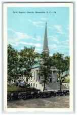 1925 First Baptist Church Classic Cars Greenville South Carolina SC Postcard picture