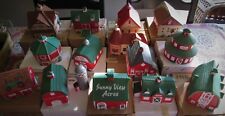 FIGI'S Gifts Collectible BARN Porcelain Trinket Box Holiday Christmas Village picture