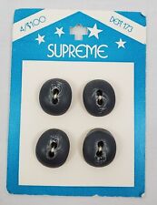VINTAGE ~ Blue Bulky Oval Buttons - 4 Ea. 3/4