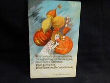 Vtg. Halloween Postcard-1919-post-Child- Enjoying All The Good Eats picture