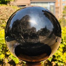 4.55LB Natural Silver Black Obsidian Sphere Quartz Crystal Ball Healing picture