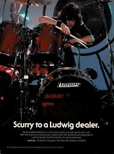 LUDWIG DRUMS - BOBBY BLOTZER of RATT - 1985 Print Advertisement picture
