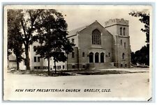 c1910's New First Presbyterian Church Greeley CO RPPC Photo Antique Postcard picture