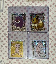 1999 Topps Pokemon Merlin Stickers Holo Prism Lot (4) Gengar S15 Mew S23 Eevee picture