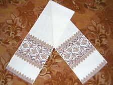 Vintage Ethnic Festive Embroidered Towel Ukrainian Folk Decor Embroidery Ornamen picture