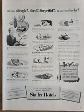 1941 Statler Hotels Print Advertising Life Magazine Genie Bathtub Birds B&W picture