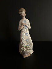 Vintage NADAL Porcelain Figurine Young Lady w/ Flowers in pot at her feet #418 picture