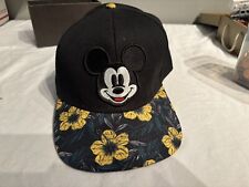 Disney MICKEY MOUSE Hawaiian Hibiscus Flower Snapback OSFM Cap Hat Snapback picture