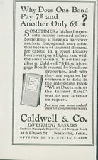 1924 Caldwell Co Investment Bankers First Mortgage Bonds South Vtg Print Ad A1 picture