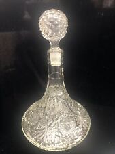 Vintage Beautiful Clear Glass Liquor Decanter Heavy Fast Ship picture
