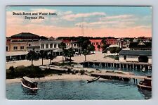 Daytona FL-Florida, Beach Street, Water Front, Antique, Vintage c1916 Postcard picture