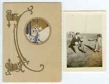 c1920s photo greeting card from a banjo player picture