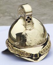 Collectible Brass NSW FB Fireman Helmet Finish Fire Brigade Rider Halloween Gift picture
