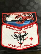 OA MOSWETUSET LODGE 52 MISSITUCK LODGE FELLSLAND COUNCIL 1944-1958 PIECE SET picture