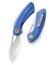 Bestech Bihai Folding Knife Blue G10 Handle 14C28N Plain Edge Satin/SW BG53D-1 picture