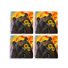 Big Sky Carvers Bearfoots Bears Sunflower Bear Coasters(New) picture